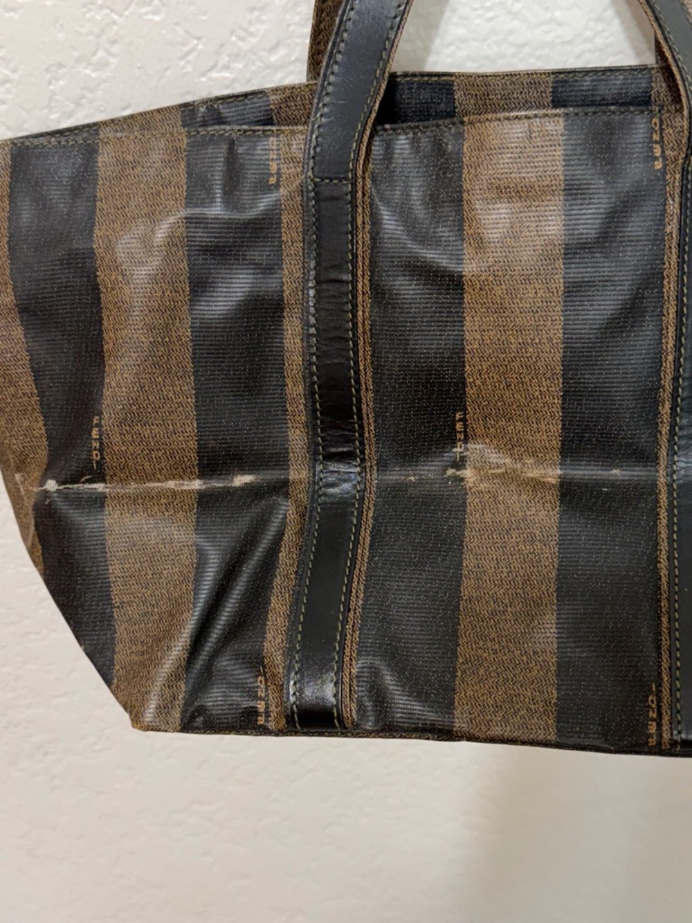 Fendi Vintage Pequin striped tote/handbag - Picture 4 of 7